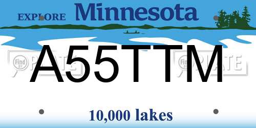 A55TTM Minnesota License Plate