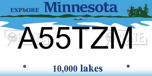 A55TZM Minnesota License Plate