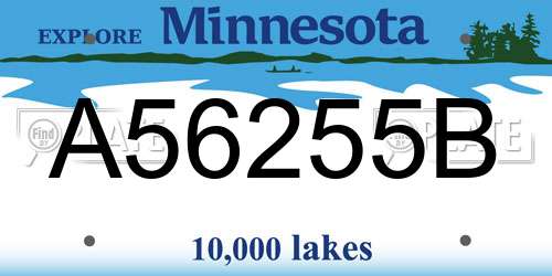 A56255B Minnesota License Plate