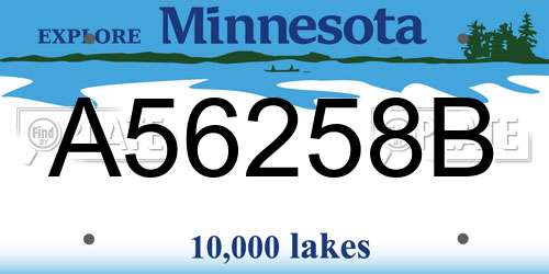 A56258B Minnesota License Plate