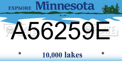 A56259E Minnesota License Plate