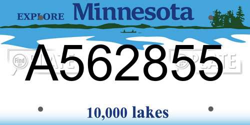 A562855 Minnesota License Plate
