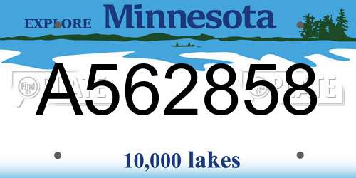 A562858 Minnesota License Plate