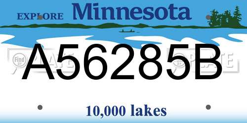 A56285B Minnesota License Plate