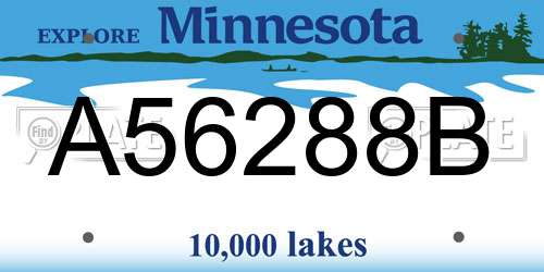 A56288B Minnesota License Plate