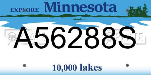 A56288S Minnesota License Plate