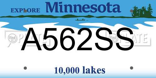 A562SS Minnesota License Plate