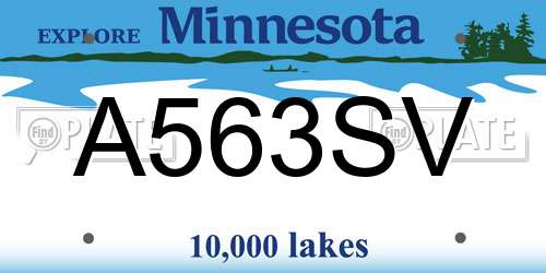 A563SV Minnesota License Plate