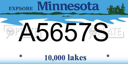 A5657S Minnesota License Plate
