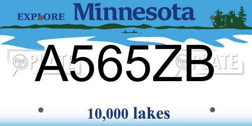 A565ZB Minnesota License Plate
