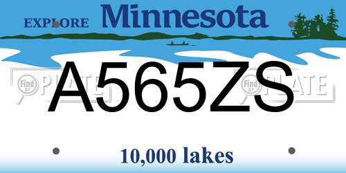 A565ZS Minnesota License Plate