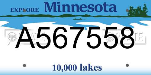 A567558 Minnesota License Plate