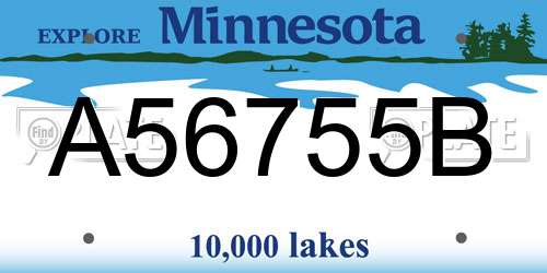 A56755B Minnesota License Plate