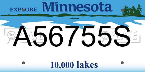 A56755S Minnesota License Plate