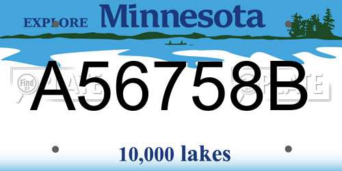 A56758B Minnesota License Plate