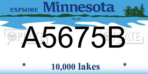 A5675B Minnesota License Plate