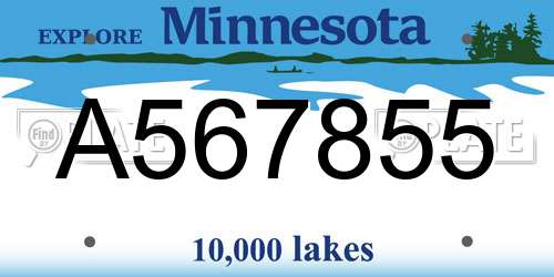 A567855 Minnesota License Plate