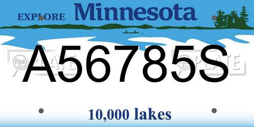 A56785S Minnesota License Plate