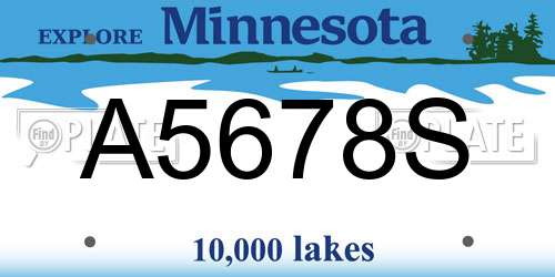 A5678S Minnesota License Plate