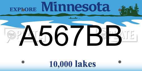 A567BB Minnesota License Plate