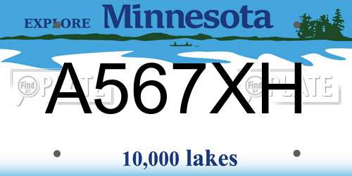 A567XH Minnesota License Plate