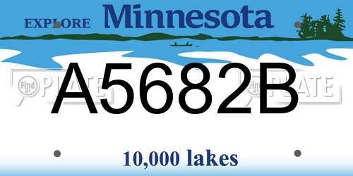A5682B Minnesota License Plate