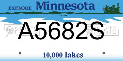 A5682S Minnesota License Plate