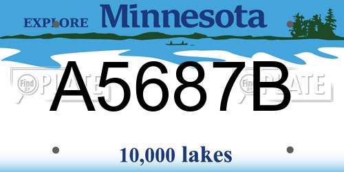 A5687B Minnesota License Plate