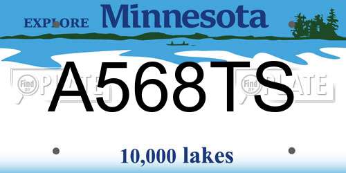 A568TS Minnesota License Plate