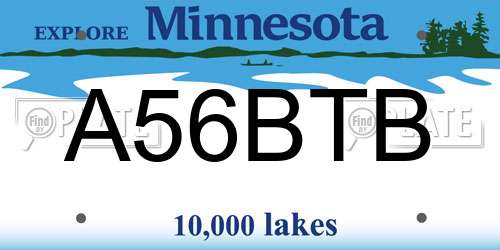 A56BTB Minnesota License Plate