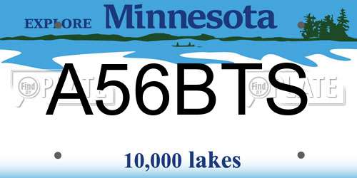 A56BTS Minnesota License Plate