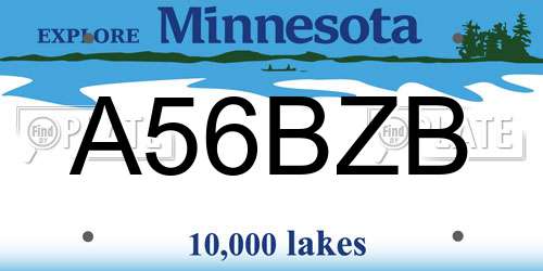 A56BZB Minnesota License Plate