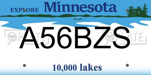 A56BZS Minnesota License Plate