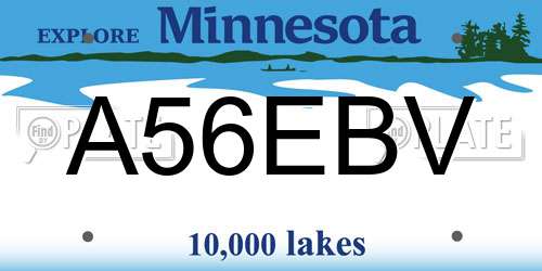 A56EBV Minnesota License Plate