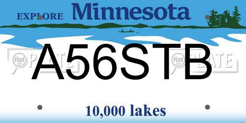 A56STB Minnesota License Plate