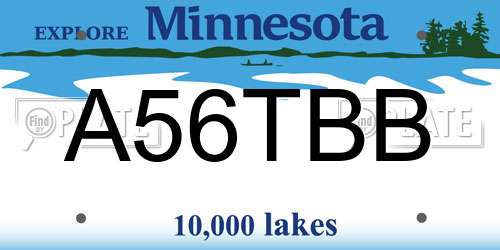 A56TBB Minnesota License Plate