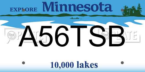 A56TSB Minnesota License Plate