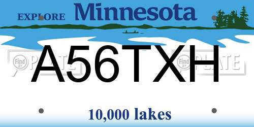 A56TXH Minnesota License Plate