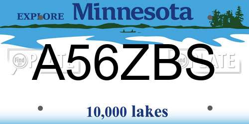 A56ZBS Minnesota License Plate