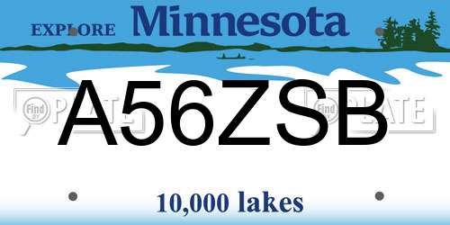 A56ZSB Minnesota License Plate