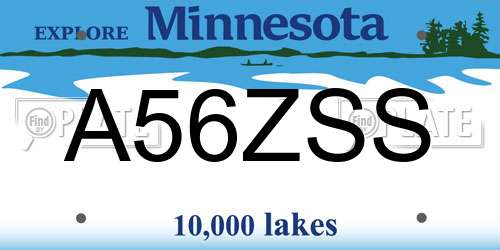 A56ZSS Minnesota License Plate
