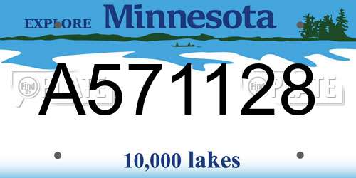 A571128 Minnesota License Plate