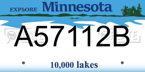 A57112B Minnesota License Plate