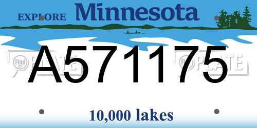 A571175 Minnesota License Plate