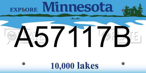A57117B Minnesota License Plate