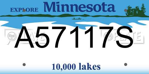 A57117S Minnesota License Plate