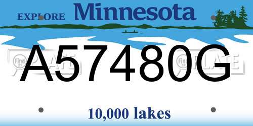 A57480G Minnesota License Plate