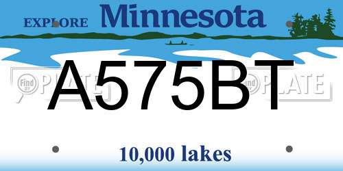 A575BT Minnesota License Plate