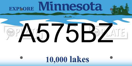A575BZ Minnesota License Plate