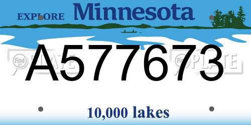 A577673 Minnesota License Plate